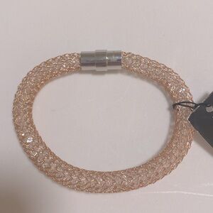 STEELTIME 18K Rose Gold Plated Stainless Steel Mesh Bracelet Magnetic Closure